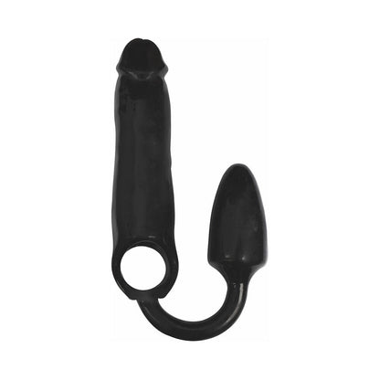 CURVE NOVELTIES - CURVE TOYS ROOSTER XXXPANDER SMOOTH PENIS EXTENDER SHEATH WITH COCK RING & ANAL PLUG BLACK