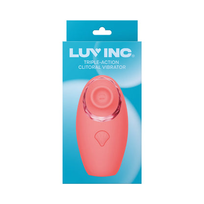LUV INC. - TV11 TRIPLE-ACTION CLITORAL VIBRATOR RECHARGEABLE SILICONE 3-IN-1 STIMULATOR CORAL