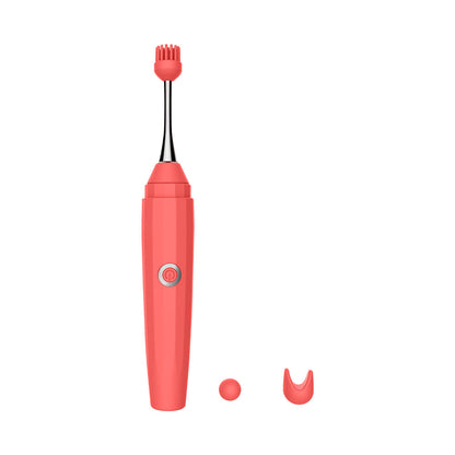LUV INC. - OP10 ORGASM PEN RECHARGEABLE PINPOINT VIBRATOR WITH 3 ATTACHMENTS CORAL