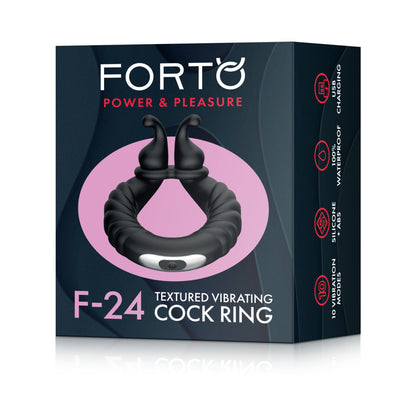 FORTO - F 24 RECHARGEABLE SILICONE TEXTURED VIBRATING COCK RING