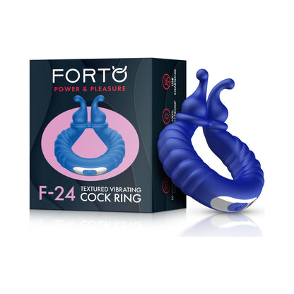 FORTO - F 24 RECHARGEABLE SILICONE TEXTURED VIBRATING COCK RING