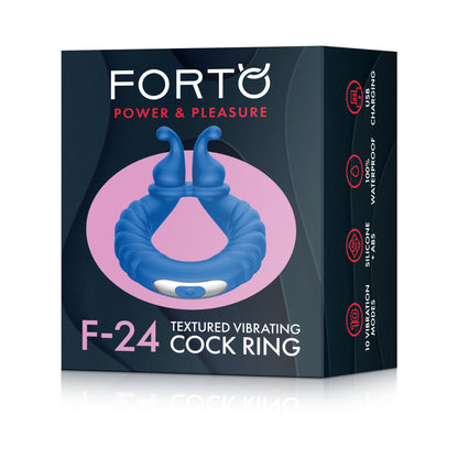 FORTO - F 24 RECHARGEABLE SILICONE TEXTURED VIBRATING COCK RING