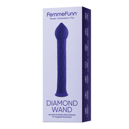 FEMMEFUNN - VIBRADOR DIAMOND WAND RECARREGÁVEL FLEXÍVEL EM SILICONE TEXTURIZADO ROXO ESCURO