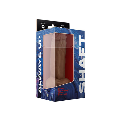 HASTE - MODELO C: DILDO DE SILICONE DE DENSIDADE DUPLA COM BOLAS DE 7,5 POL. CARVALHO
