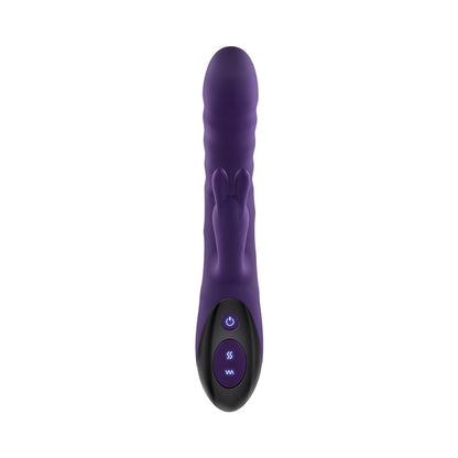 EVOLVED - RASCALLY RABBIT RECHARGEABLE THRUSTING SWIRLING SILICONE VIBRATOR PURPLE