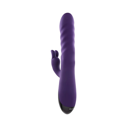 EVOLVED - RASCALLY RABBIT RECHARGEABLE THRUSTING SWIRLING SILICONE VIBRATOR PURPLE