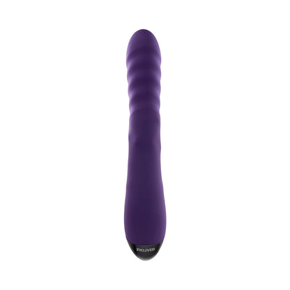 EVOLVED - RASCALLY RABBIT RECHARGEABLE THRUSTING SWIRLING SILICONE VIBRATOR PURPLE