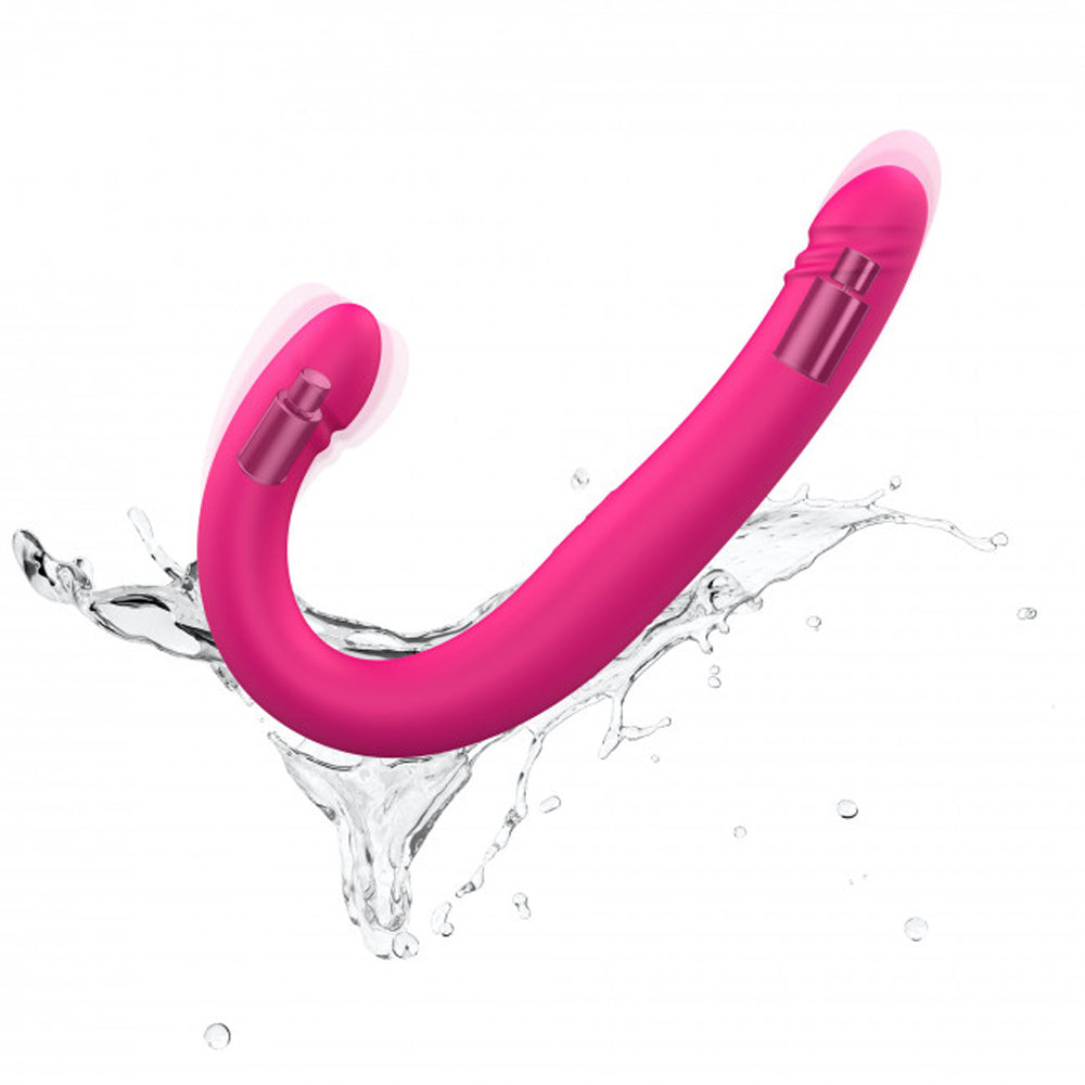 LOVELY PLANET - DORCEL ORGASMIC DOUBLE DO DILDO DUPLO RECARREGÁVEL COM VIBRAÇÃO E MOVIMENTO DE PISTÃO COR-DE-ROSA