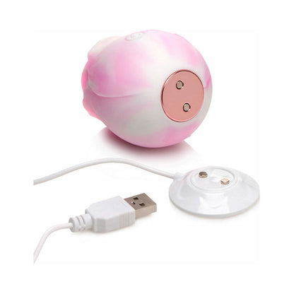 CURVE NOVELTIES - CURVE TOYS GOSSIP CUM INTO BLOOM RECHARGEABLE SILICONE CLITORAL STIMULATOR ROSE DREAM SWIRL