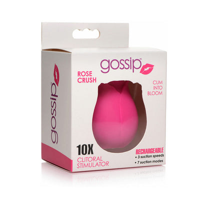CURVE NOVELTIES - CURVE TOYS GOSSIP CUM INTO BLOOM RECHARGEABLE SILICONE CLITORAL STIMULATOR ROSE CRUSH MAGENTA