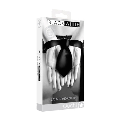 SHOTS - AI! FITA DE BONDAGE EM CETIM PRETO E BRANCO PRETA