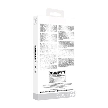 SHOTS - AI! FITA DE BONDAGE EM CETIM PRETO E BRANCO PRETA
