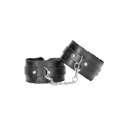 SHOTS - OUCH! BLACK & WHITE – ALGEMAS DE TORNOZELO AJUSTÁVEIS EM PELE SINTÉTICA (BONDED LEATHER) PRETO E BRANCO