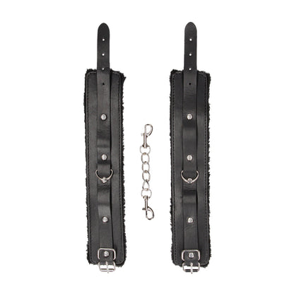 SHOTS - OUCH! BLACK & WHITE – ALGEMAS DE TORNOZELO AJUSTÁVEIS EM PELE SINTÉTICA (BONDED LEATHER) PRETO E BRANCO