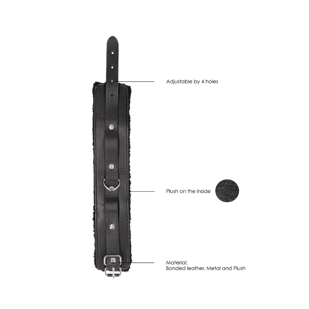SHOTS - OUCH! BLACK & WHITE – ALGEMAS DE TORNOZELO AJUSTÁVEIS EM PELE SINTÉTICA (BONDED LEATHER) PRETO E BRANCO