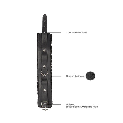 SHOTS - OUCH! BLACK & WHITE – ALGEMAS DE TORNOZELO AJUSTÁVEIS EM PELE SINTÉTICA (BONDED LEATHER) PRETO E BRANCO