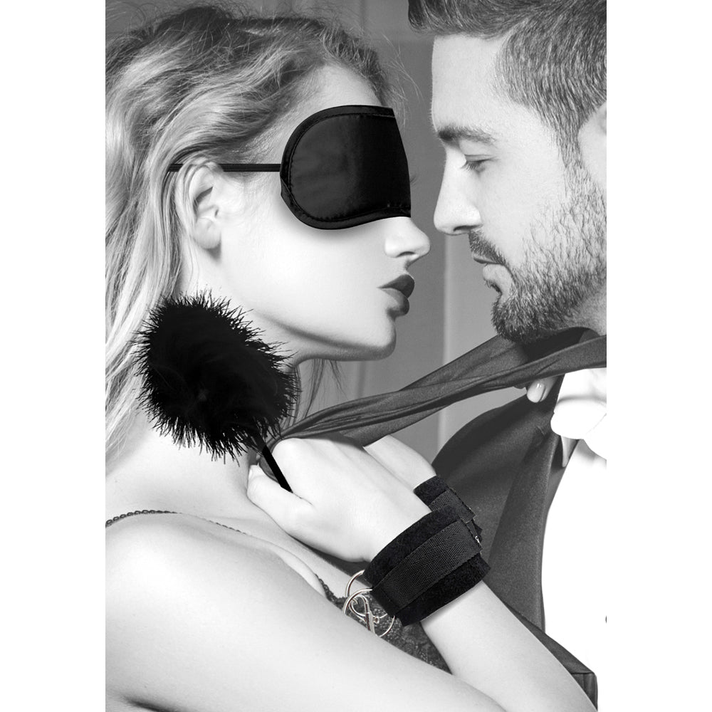 SHOTS - OUCH! BLACK & WHITE INTRODUCTORY BONDAGE KIT #2 BLACK