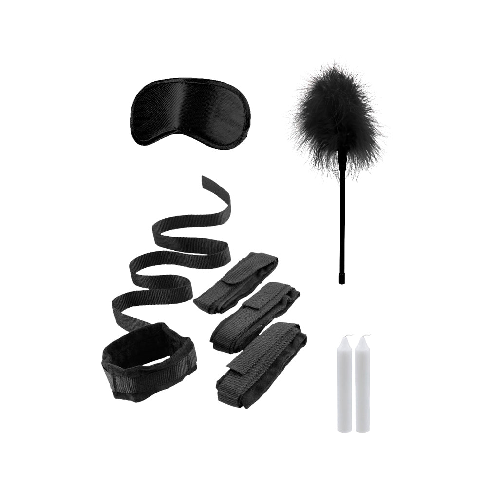 SHOTS - OUCH! BLACK & WHITE BED BINDINGS RESTRAINT KIT BLACK
