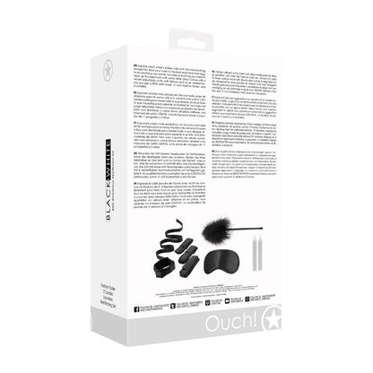 SHOTS - OUCH! BLACK & WHITE BED BINDINGS RESTRAINT KIT BLACK