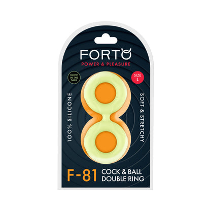 FORTO - F-81 LIQUID SILICONE COCK & BALL DOUBLE RING LARGE GLOW