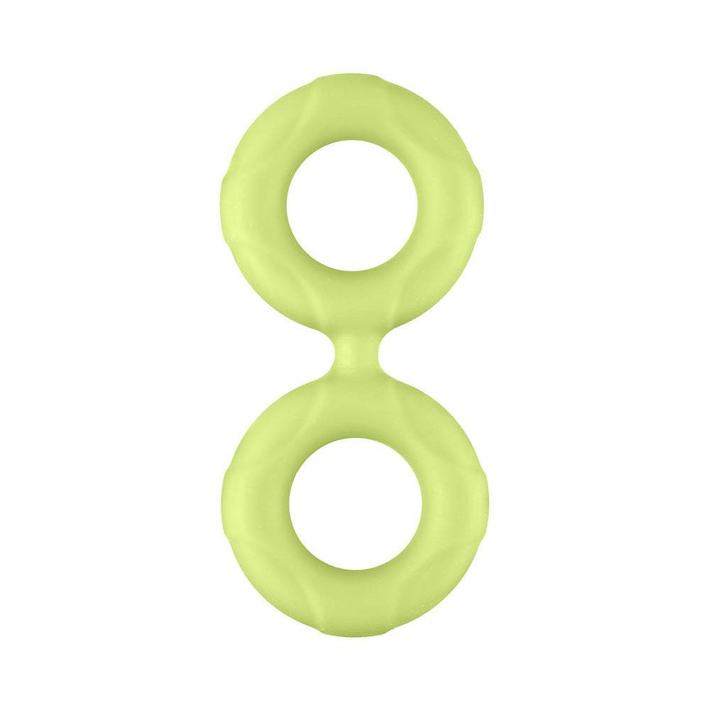 FORTO - F-81 LIQUID SILICONE COCK & BALL DOUBLE RING LARGE GLOW