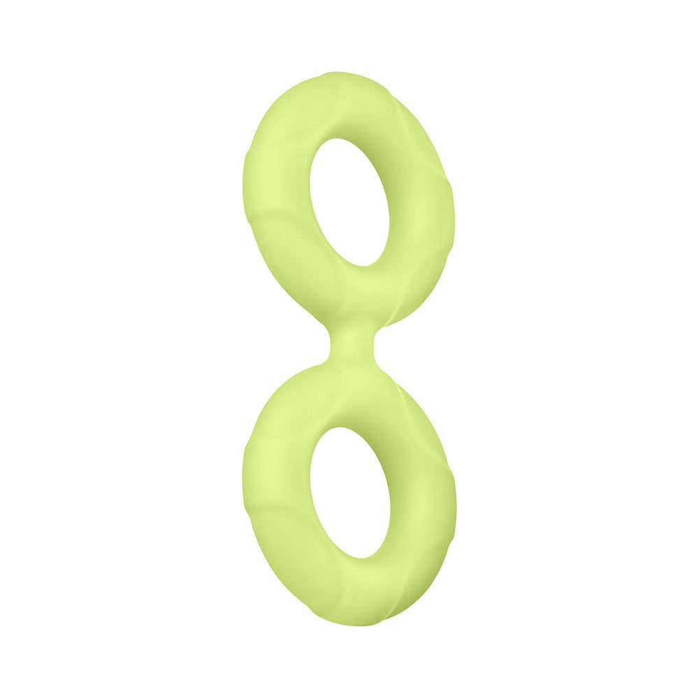 FORTO - F-81 LIQUID SILICONE COCK & BALL DOUBLE RING LARGE GLOW
