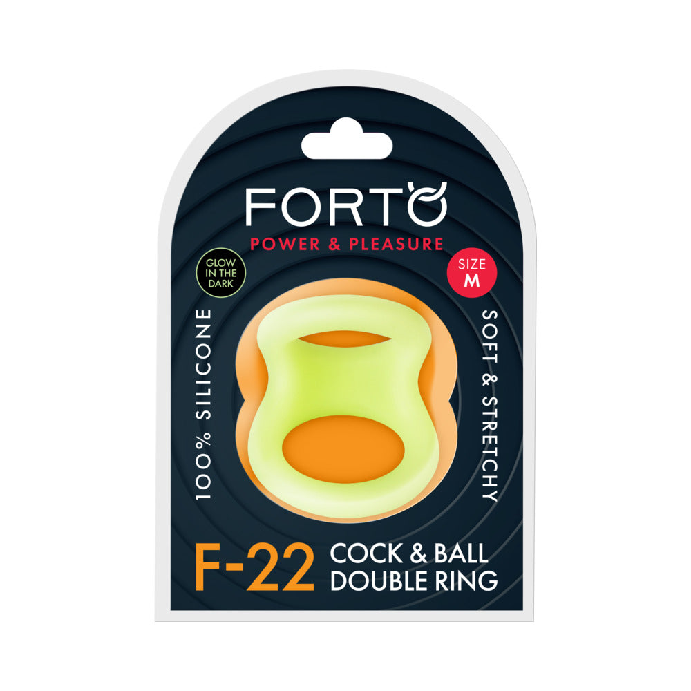 FORTO - F-22 LIQUID SILICONE COCK & BALL D-RING MEDIUM GLOW