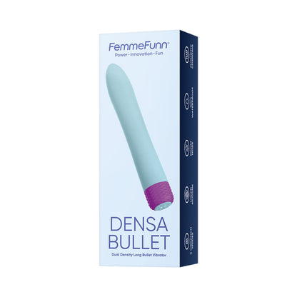 FEMMEFUNN - VIBRADOR BULLET RECARREGÁVEL DENSA DE DUPLA DENSIDADE EM SILICONE SLIMLINE AZUL CLARO