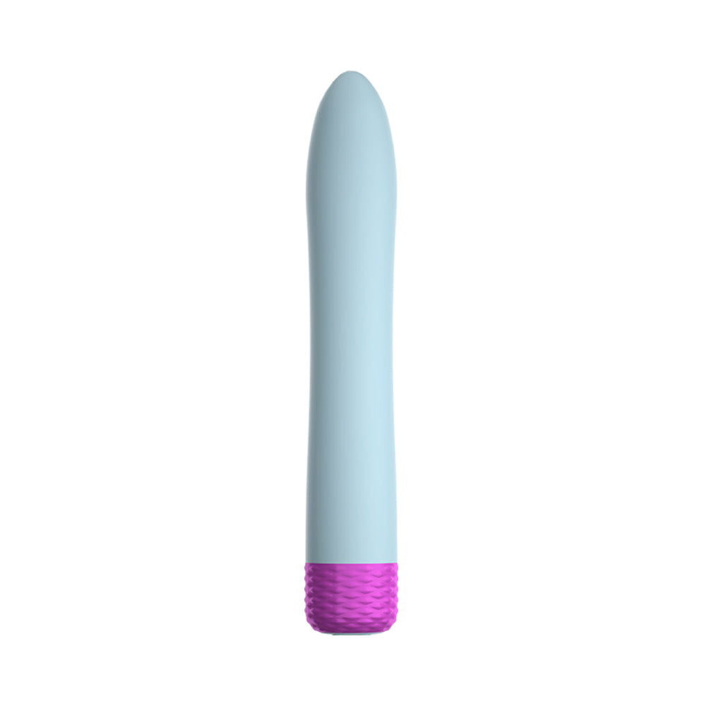 FEMMEFUNN - VIBRADOR BULLET RECARREGÁVEL DENSA DE DUPLA DENSIDADE EM SILICONE SLIMLINE AZUL CLARO
