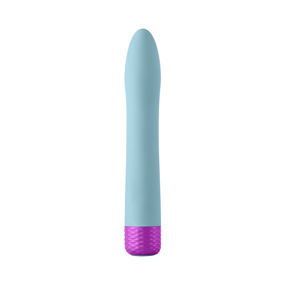 FEMMEFUNN - VIBRADOR BULLET RECARREGÁVEL DENSA DE DUPLA DENSIDADE EM SILICONE SLIMLINE AZUL CLARO