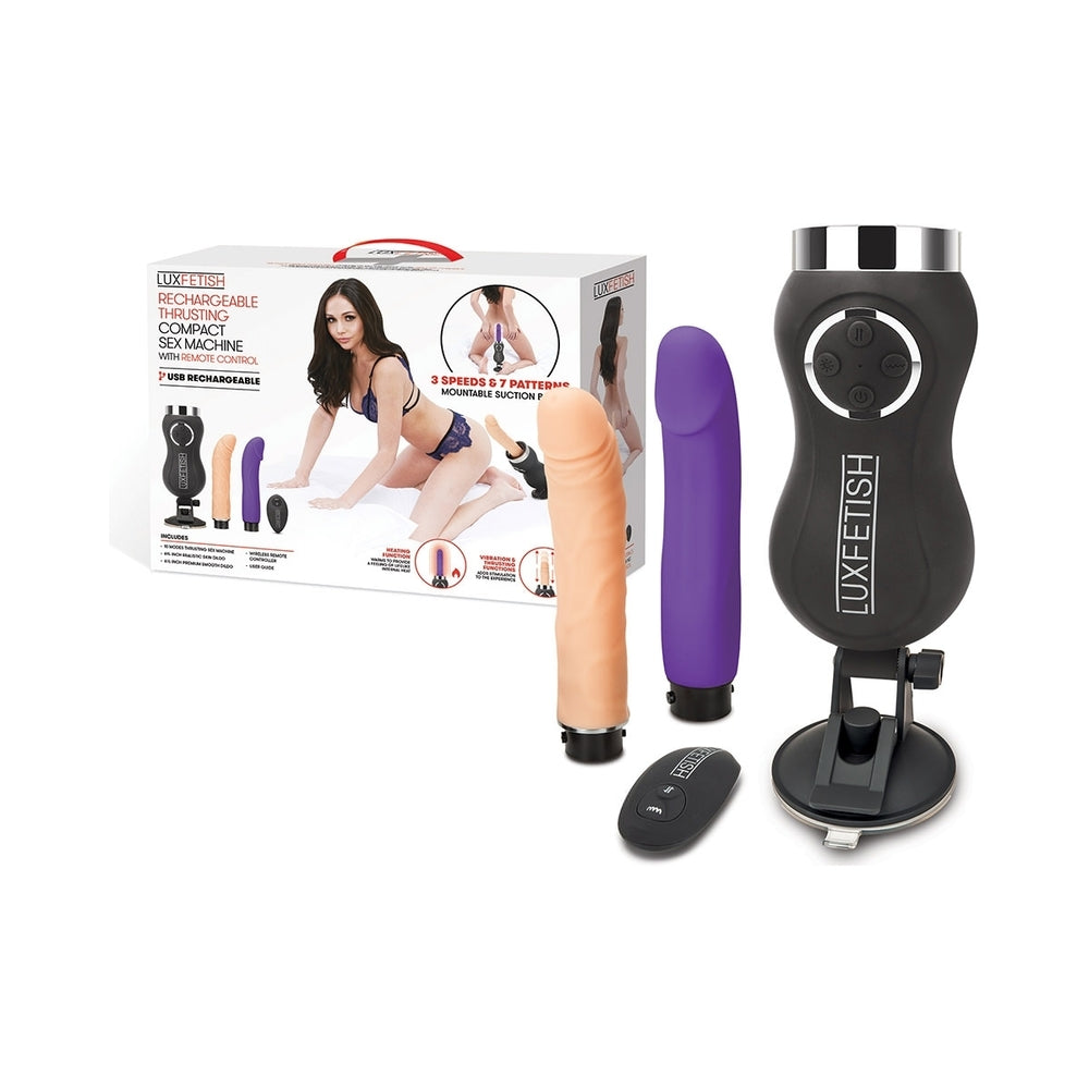 ELECTRIC EEL - LUX FETISH RECHARGEABLE THRUSTING COMPACT SEX MACHINE WITH REMOTE CONTROL