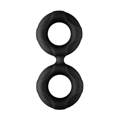 FORTO - F-81 LIQUID SILICONE COCK & BALL DOUBLE RING MEDIUM BLACK
