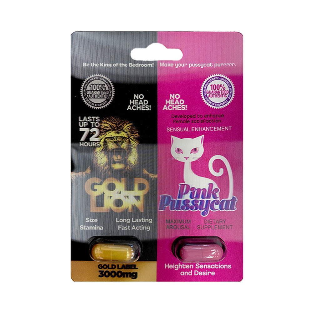 PINK PUSSYCAT - /GOLD LION HIS & HERS 2-COUNT OPEN STOCK