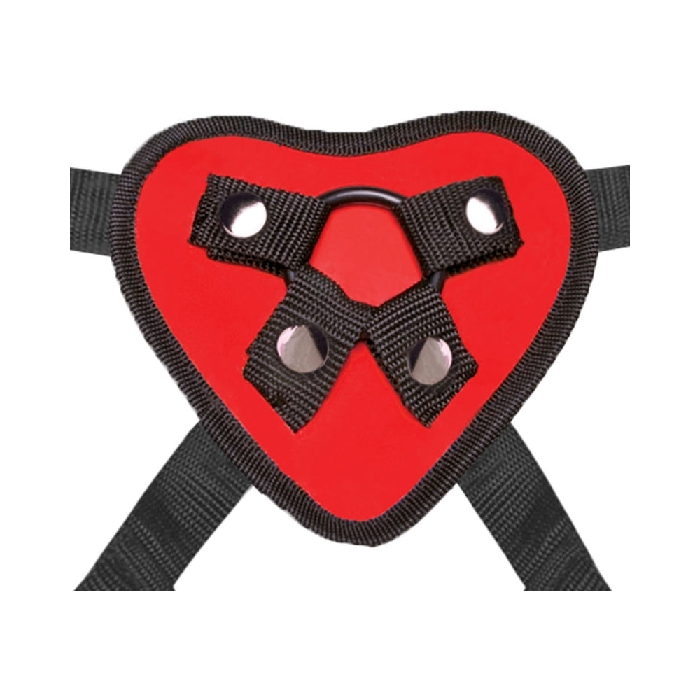 ELECTRIC EEL - LUX FETISH RED HEART STRAP-ON HARNESS & 5 IN. DILDO SET