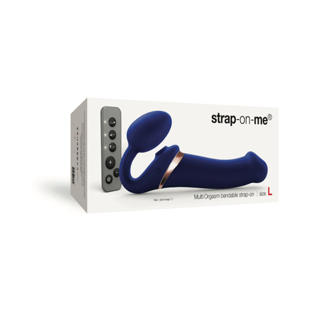 LOVELY PLANET - STRAP-ON-ME MULTI ORGASM BENDABLE STRAPLESS STRAP-ON NIGHT BLUE LARGE