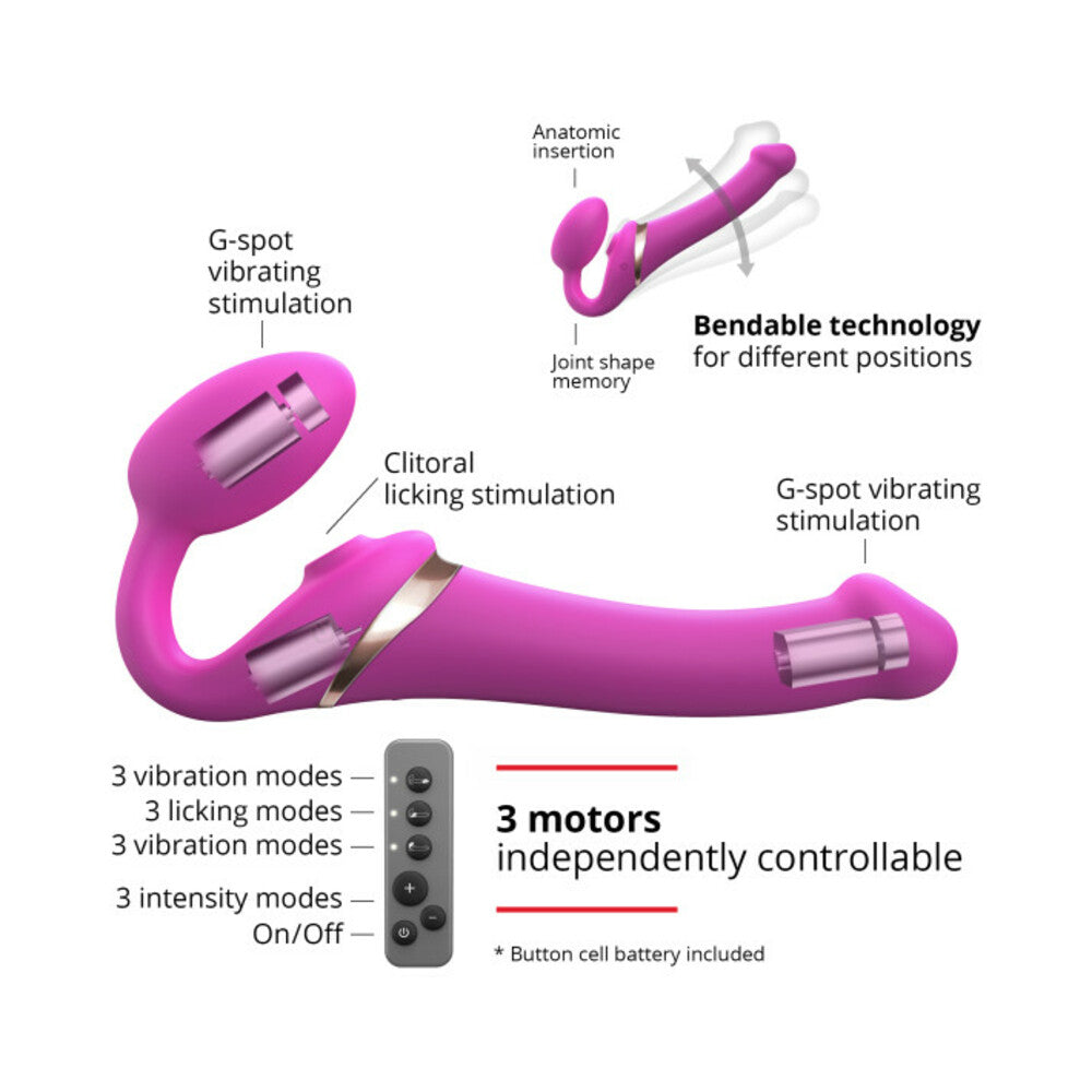 LOVELY PLANET - STRAP ON ME MULTI ORGASM BENDABLE STRAPLESS STRAP ON MEDIUM
