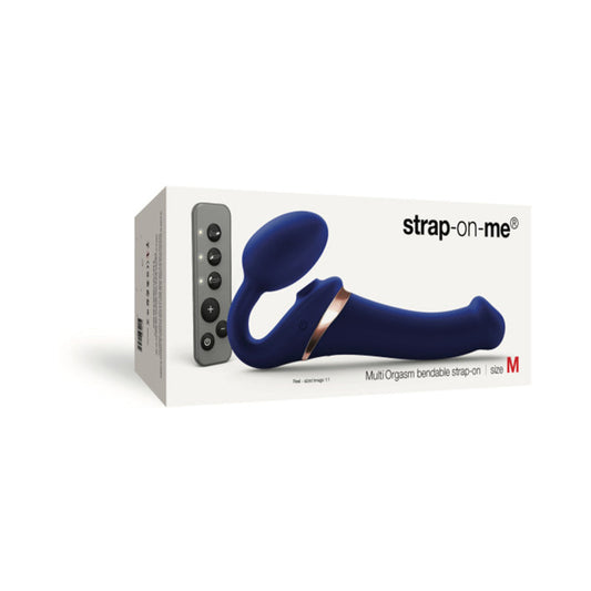LOVELY PLANET - STRAP-ON-ME MULTI ORGASM BENDABLE STRAPLESS STRAP-ON NIGHT BLUE MEDIUM
