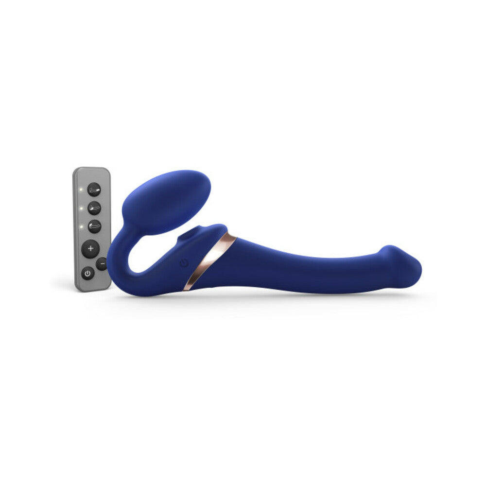 LOVELY PLANET - STRAP-ON-ME RECHARGEABLE REMOTE-CONTROLLED MULTI ORGASM BENDABLE STRAPLESS STRAP-ON NIGHT BLUE SMALL
