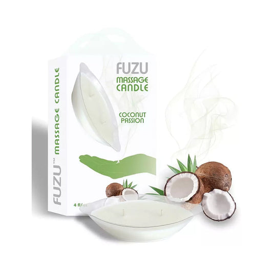 FUZU - MASSAGE CANDLE COCONUT PASSION WHITE 4 OZ.