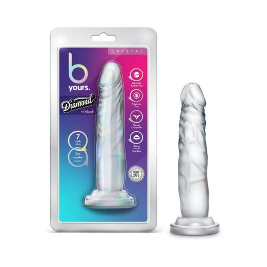 BLUSH - B YOURS DIAMOND CRYSTAL 7 IN. DILDO CLEAR