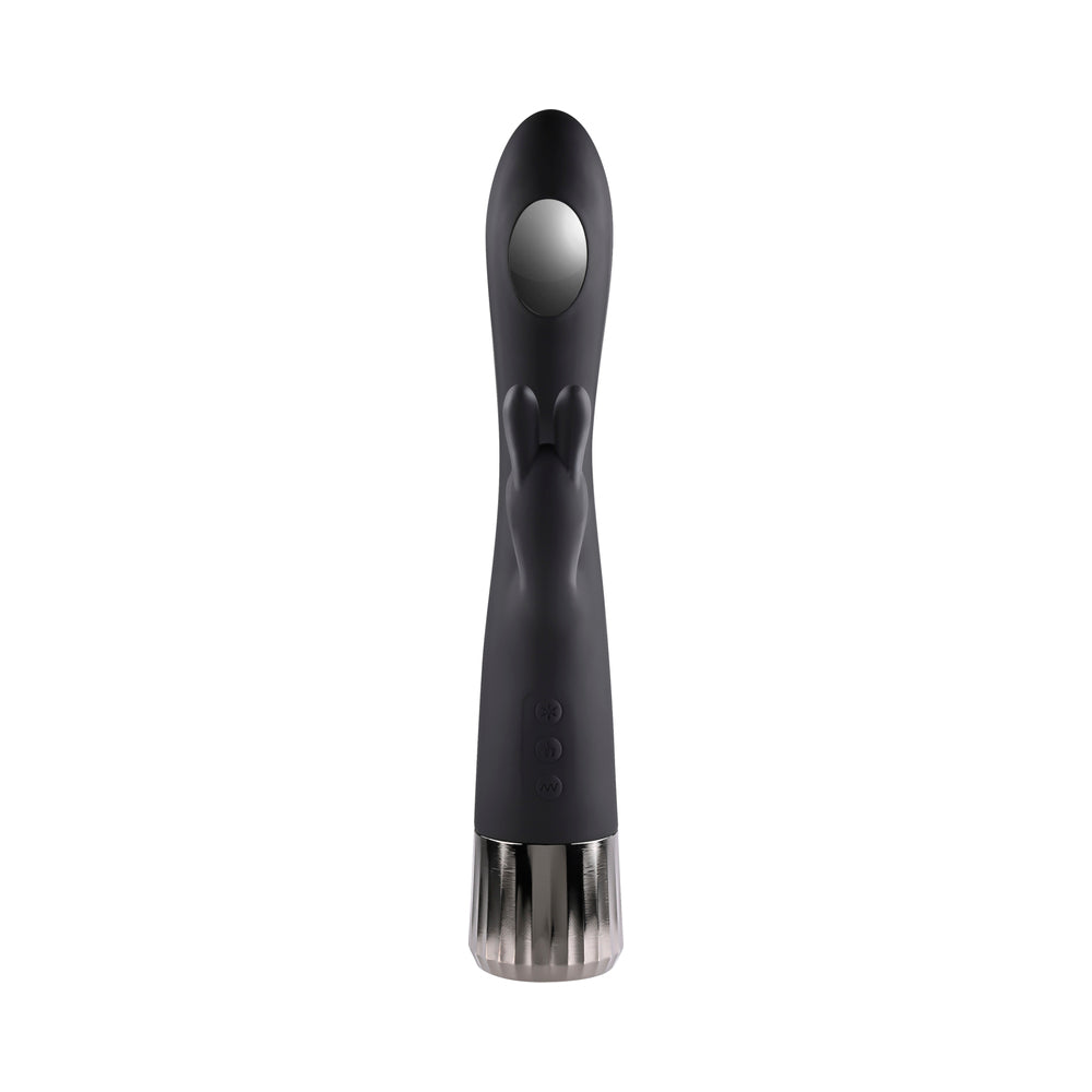 EVOLVED - HEAT UP & CHILL RECHARGEABLE HEATING/COOLING SILICONE RABBIT VIBRATOR BLACK