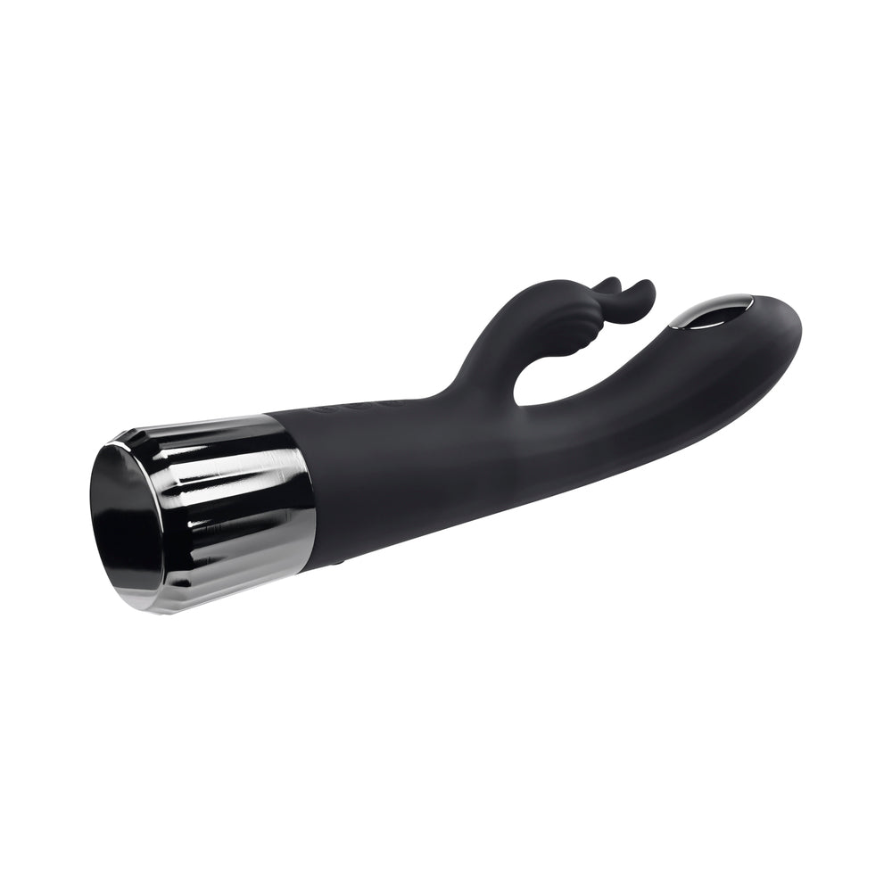 EVOLVED - HEAT UP & CHILL RECHARGEABLE HEATING/COOLING SILICONE RABBIT VIBRATOR BLACK