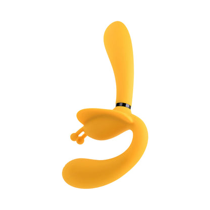 EVOLVED - MONARCH RECHARGEABLE SILICONE MULTIFUNCTION VIBRATING STRAPLESS STRAP-ON YELLOW
