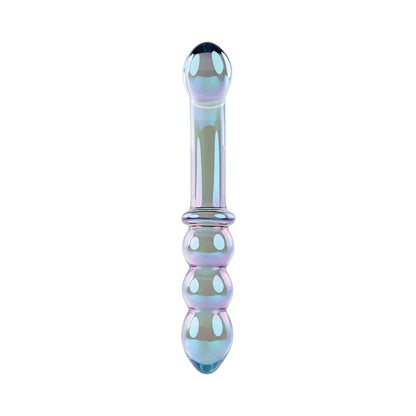 GENDER X - VARINHA LUSTROUS GALAXY 18,5 CM DILDO DE VIDRO DE PONTA DUPLA MULTICOR
