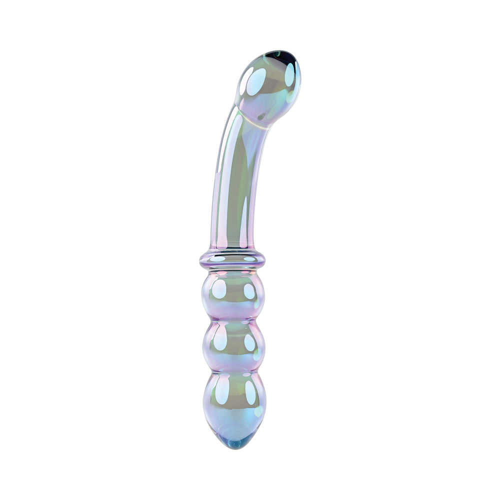 GENDER X - VARINHA LUSTROUS GALAXY 18,5 CM DILDO DE VIDRO DE PONTA DUPLA MULTICOR