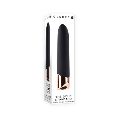 GENDER X - O VIBRADOR BULLET RECARREGÁVEL DE SILICONE GOLD STANDARD PRETO/DOURADO