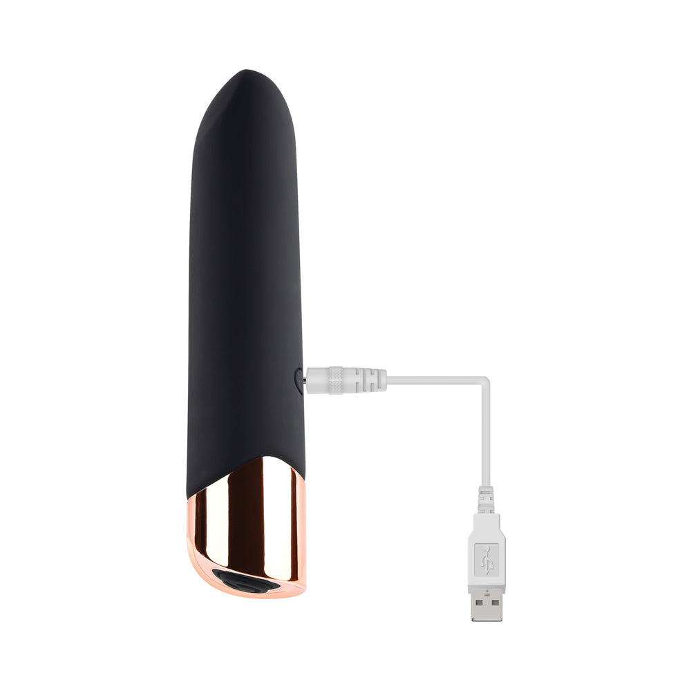 GENDER X - O VIBRADOR BULLET RECARREGÁVEL DE SILICONE GOLD STANDARD PRETO/DOURADO
