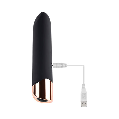 GENDER X - O VIBRADOR BULLET RECARREGÁVEL DE SILICONE GOLD STANDARD PRETO/DOURADO