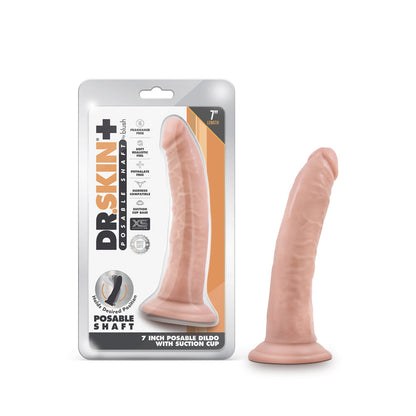 BLUSH - DR. SKIN REALISTIC 7 POL. DILDO ARTICULÁVEL DE TRIPLA DENSIDADE