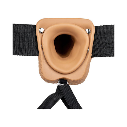 SHOTS - REALROCK REALISTIC 7 IN. STRAP-ON OCO COM TESTÍCULOS COR BEGE